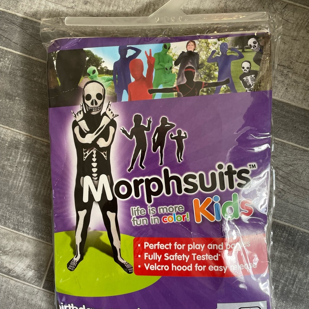 Morphsuit KIDS Black & White Skeleton Suit - Size L - Halloween Costume